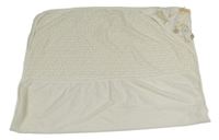 Smetanová puntíkatá bavlněná/plyšová osuška s kapucí s Púem Matalan