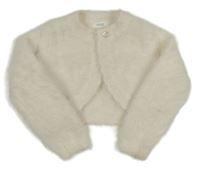 Bílé chlupaté svetrové bolerko Next