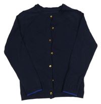 Tmavomodrý lehký propínací svetr TCM