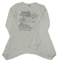 Bílá šatová tunika s květinou 