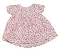 Bílo-růžové vzorované bavlněné šaty Ergee