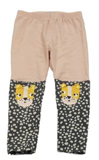 Světlerůžovo-šedé legíny s medvídky Tu