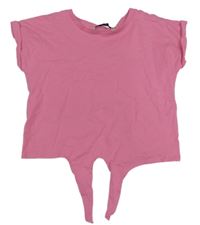 Růžové crop tričko George