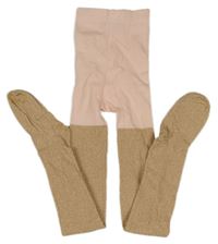 Růžovo-zlaté třpytivé punčocháče H&M