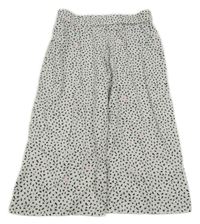 Bílo-černé vzorované lehké culottes kalhoty 