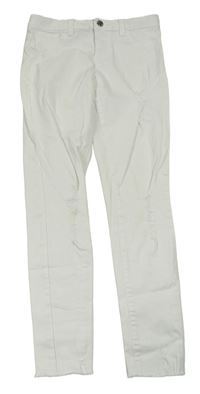 Bílé plátěné skinny kalhoty s prošoupáním Denim Co.