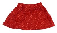 Červená puntíkatá manšestrová sukně Dunnes