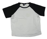 Bílo-černé crop tričko New Look