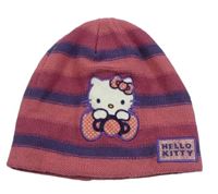 Růžovo-fialová pruhovaná čepice s Hello Kitty George