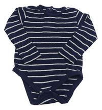 Tmavomodro-bílé pruhované úpletové body F&F
