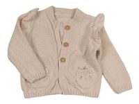 Světlerůžový propínací svetr s volánky Mothercare