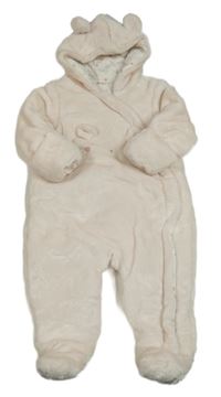 Světlerůžová plyšová zateplená kombinéza s myškou Mothercare