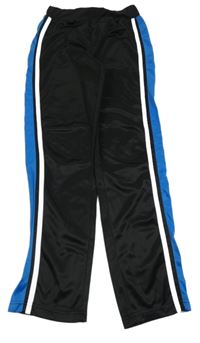 Černo-modro-bílé sportovní tepláky 