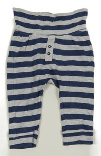 Šedo-tmavomodré pruhované tepláky Pocopiano