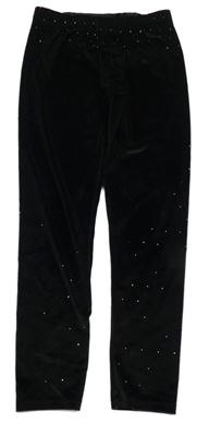 Černé sametové legíny s kamínky Next