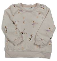 Světlerůžová plyšová mikina s baletkami Peacocks