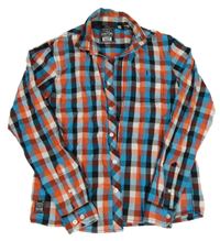 Modro-červeno-černo-bílá kostkovaná košile C&A