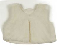 Smetanová kožešinová podšitá crop vesta Matalan