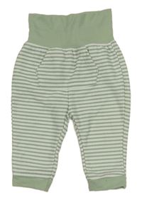 Zeleno-bílé pruhované tepláky Ergee