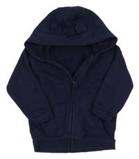 Tmavomodrá propínací mikina s kapucí George