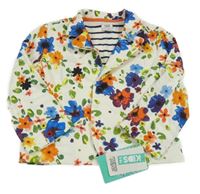 Nové - Bílo-barevné květované teplákové sako Mamas&Papas