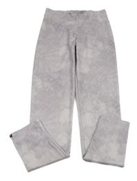 Lila-bílé batikované sportovní legíny Decathlon