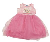 Světlerůžové šaty s Elsou a tylovou sukní 