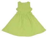 Světlezelené žebrované šaty s průstřihy Next