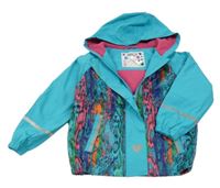 Světlemodro-barevná voděodolná zateplená bunda s hadím vzorem a kapucí Lupilu