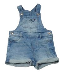 Světlemodré riflové laclové kraťasy s nápisem H&M