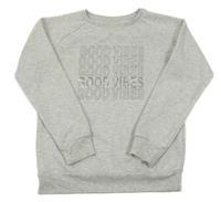 Světlešedá mikina s nápisy Primark