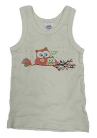 Smetanová košilka se sovami 