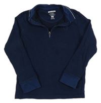 Tmavomodré žebrované polo triko F&F