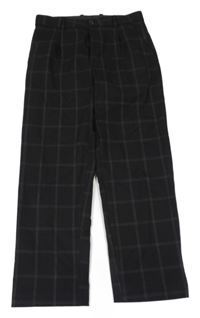 Černo-bílé kostkované loose fit chino kalhoty H&M