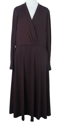 Dámské čokoládové midi šaty H&M
