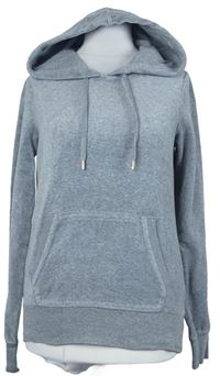 Dámská šedá sametová mikina s kapucí H&M