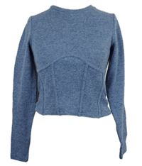 Dámský modrý melírovaný crop svetr Pimkie 