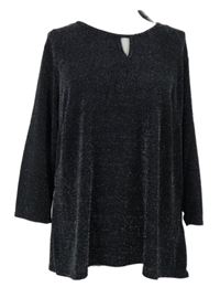 Dámské černé třpytivé volné triko Bassini 