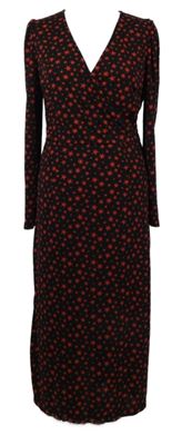 Dámské černo-červené hvězdičkované midi šaty M&S