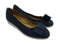 Nové - Dámské tmavomodré semišové kožené baleríny s mašličkami Van-dul vel. 40
