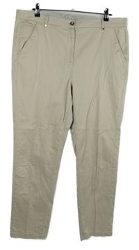 Dámské béžové plátěné chino kalhoty M&S