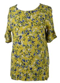 Dámská žlutá květovaná halenka 