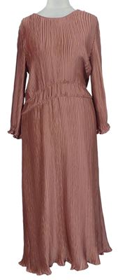 Dámské světlevínové plisované midi šaty zn. Primark 
