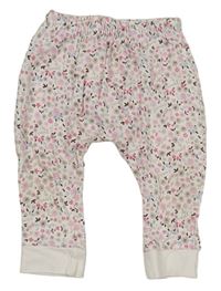 Bílé květinové pyžamové kalhoty 