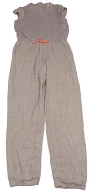 Světlerůžový melírovaný pletený kalhotový overal H&M