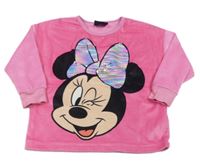 Neonově růžová plyšová mikina s Minnie Disney