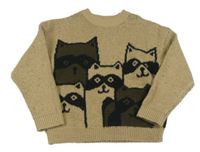 Béžový svetr s mývaly Zara