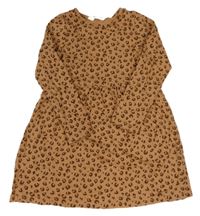 Béžové bavlněné šaty s flíčky H&M