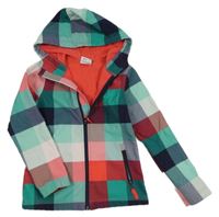 Barevná kostkovaná softshellová bunda s kapucí Yigga