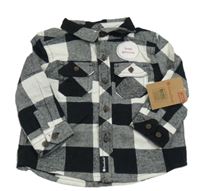 Nové - Černo-bílá kostkovaná košile 